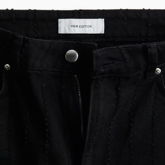 *NWT* H&M ‘EDITION’ COLLECTION CREASED WIDE LEG FULL LENGTH JEANS SZ US 8 - Picture 2 of 14